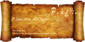 Pjeczka Ákos névjegykártya