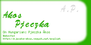 akos pjeczka business card