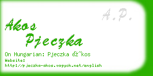 akos pjeczka business card